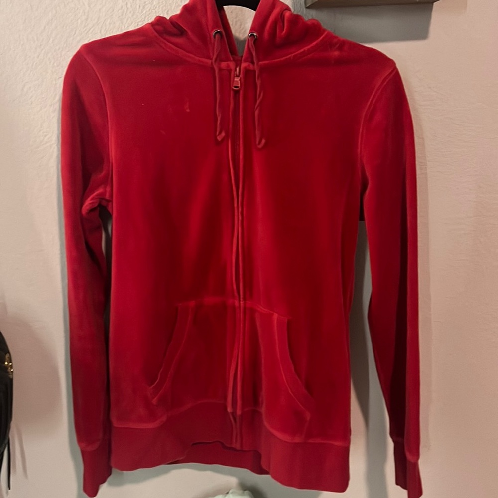 tek gear suede red jumpsuit jacket and pants together
